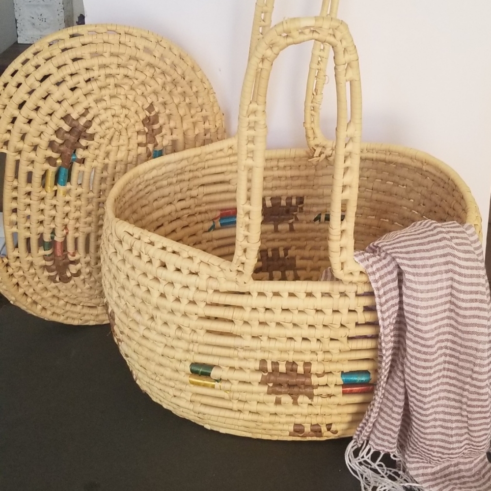 Woven fiber market bag